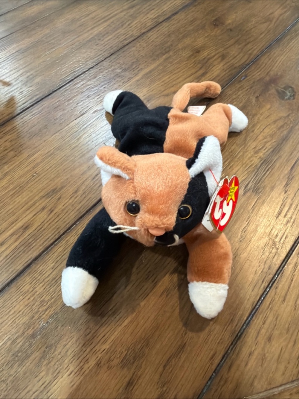 Ty Calico Cat Plush in Orange, Black & White